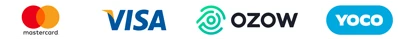 Mastercard, Visa, Ozow, Yoco