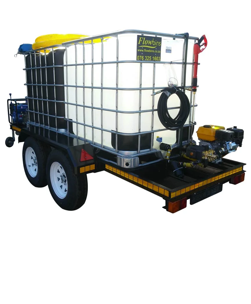 Honey sucker 1000lt Flowbin™ with 1000lt 186bar pressure washer, double axle braked trailer unit