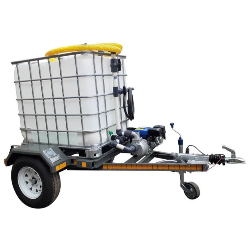 1000l Water bowser trailer 2.8bar-1-outlet Flowbin™ unbraked
