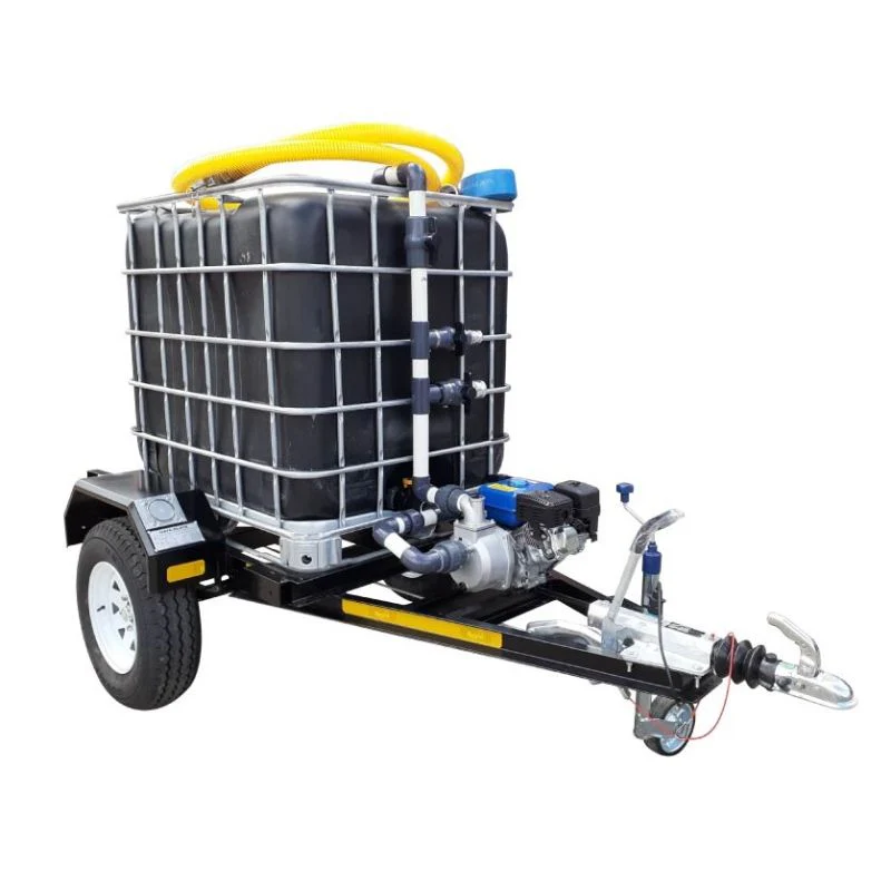 1000l Water Bowser trailer 2.8bar-exec Flowbin™ braked