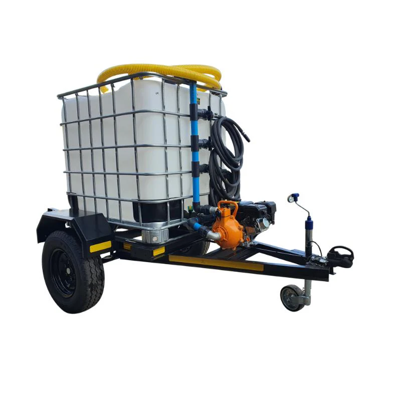 1000l Water Bowser trailer 7bar-3-outlet Flowbin™ unbraked
